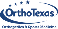 OrthoTexas logo featuring stars, emphasizing orthopedics and sports medicine services.