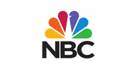 NBC logo with colorful peacock and black bold letters on white background