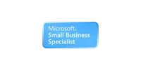 Microsoft Small Business Specialist logo in blue with white text.
