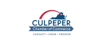 Culpeper Chamber of Commerce logo featuring Virginia map and connection symbols.