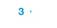 3CX Partner logo featuring blue and white text, representing a communication software partner.