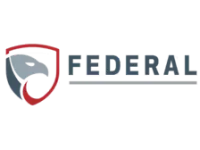Logo of Federal, featuring a stylized eagle and a protective shield design.