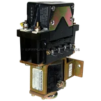 Black and gold General Motors Electro-Motive relay with front label and metal mounting bracket.