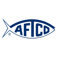 Navy blue AFICO logo shaped like a fish with stylized letters inside the outline.