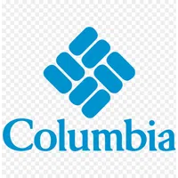 Blue Columbia logo with diamond-shaped emblem made of rounded rectangles above the word Columbia