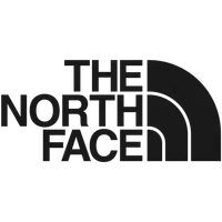 The North Face logo with black text and three curved quarter-circle lines on the right side.