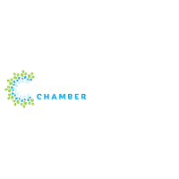 Cartersville-Bartow Chamber logo with green and blue circular dot design forming a C.