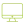 Green outline icon of a desktop computer monitor with stand on a transparent background