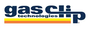 Gas Clip Technologies logo with blue text and yellow and orange horizontal stripes beneath