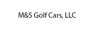 Logo of M&S Golf Cars, LLC with black text on a white background