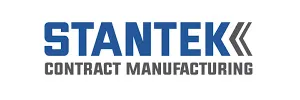 Stantek logo with bold blue and gray text highlighting contract manufacturing services