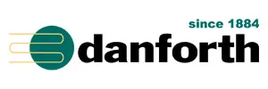 Danforth logo with green circle and yellow lines next to bold black text danforth and since 1884