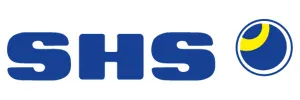 a blue logo with white letters