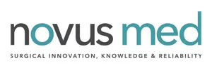 Novus Med logo with tagline Surgical Innovation, Knowledge & Reliability in black and teal text