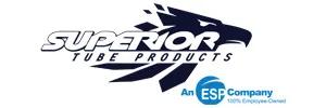 Superior Tube Products logo featuring a stylized eagle head and ESC company mark in blue and black