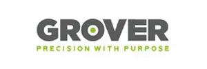 Grover logo with grey text and green tagline Precision with Purpose on white background