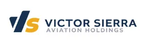 Victor Sierra Aviation Holdings logo with stylized VS letters in navy and orange on a white background