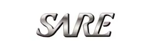 a logo with a black and white background