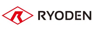 Ryoden logo with a red stylized R inside a diamond shape and black text on a white background