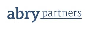 Abry Partners logo with blue text and underline on white background