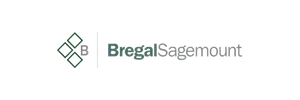 Bregal Sagemount logo with three green diamonds and bold text on a white background