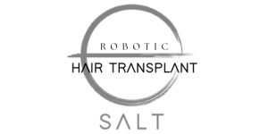 Minimalist logo with a beige circle intersected by a horizontal line and the word SALT underneath.