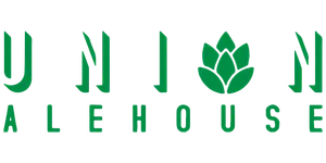 Green stylized text and hop cone logo representing a craft alehouse brewery brand.