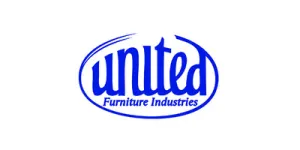 United Furniture Industries logo with blue text and oval outline on a white background