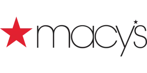 Macy's logo featuring a red star and black lowercase text on a white background.