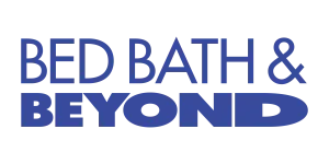 Blue Bed Bath & Beyond logo with bold and regular uppercase letters on a white background