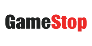 GameStop logo with black and red text on a white background