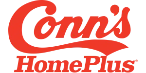 Red Conn's HomePlus logo with stylish cursive and bold font on a transparent background