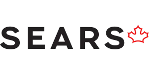 SEARS logo in black letters with a red maple leaf symbol, representing the Canadian brand.