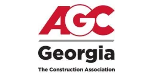 AGC Georgia logo representing The Construction Association with bold red and black text design.