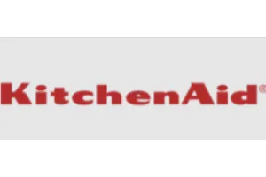 KitchenAid logo in bold red letters on a light gray background image