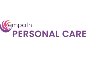 Empath Personal Care logo with stylized circular design and bold purple text on white background