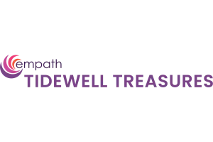 Empath Tidewell Treasures logo with purple circular design and bold text