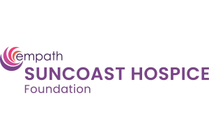 Empath Suncoast Hospice Foundation logo with purple and pink circular emblem and text