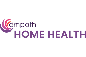 Empath Home Health logo with purple and orange circular design and text on white background