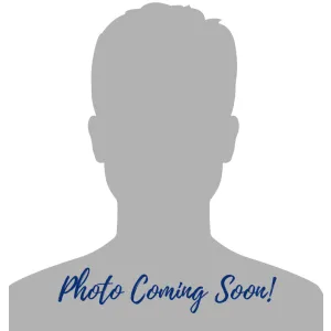 Gray silhouette of a male head and shoulders with text Photo Coming Soon in blue script on white background
