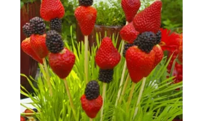a group of strawberries