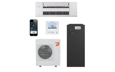 ceiling cassette with ducted air handler system