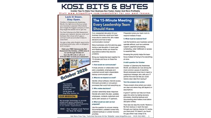 King Office newsletter October 2026 focusing on cybersecurity awareness and leadership team preparedness tips.