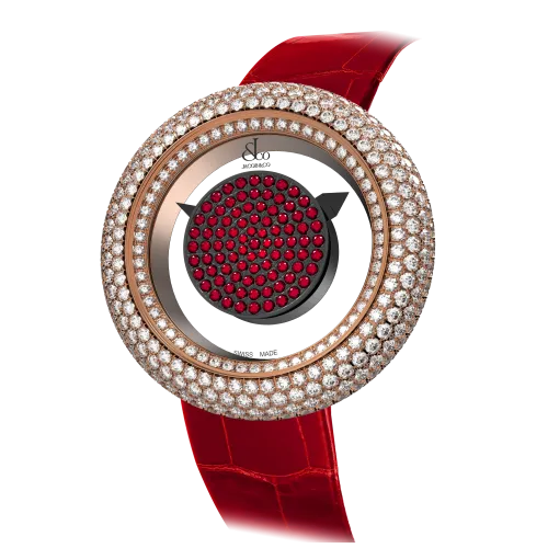 Brilliant Mystery Pave Diamonds Rose Gold and Rubies (38MM)