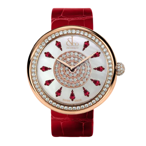 Brilliant One Row Rose Gold Ruby 38mm