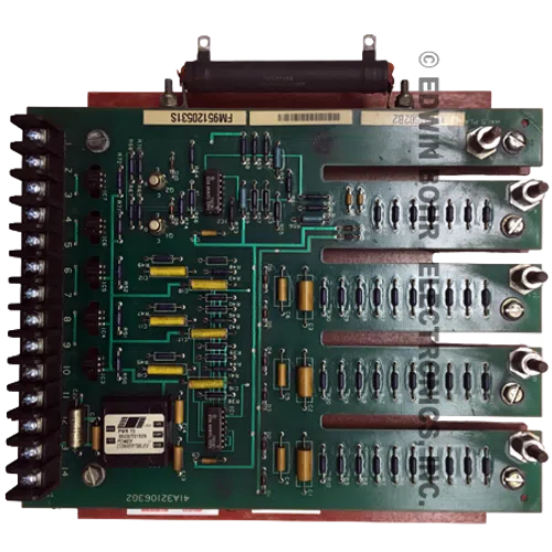 Close-up of an electronic circuit board with resistors, capacitors, connectors, and integrated circuits