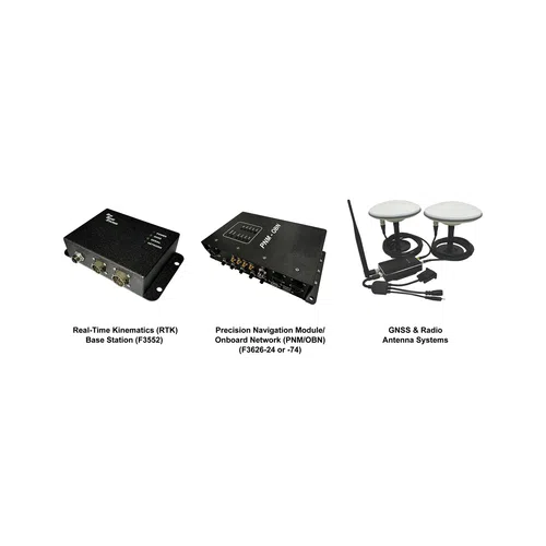 Real-Time Kinematics base station, precision navigation module, and GNSS radio antenna systems for accurate positioning.