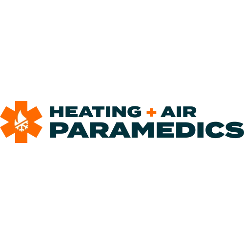 Heating and Air Paramedics logo with orange medical star and plus symbol representing HVAC services