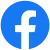 Facebook logo with white lowercase 'f' on a blue circular background