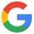 Google logo with red, yellow, green, and blue segments forming a stylized G on white background